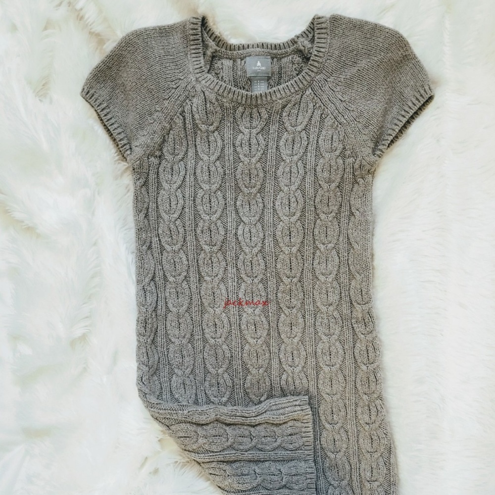 BABY GAP Girls 4 Cable Knit Sweater Dress Grey - Picture 2 of 3